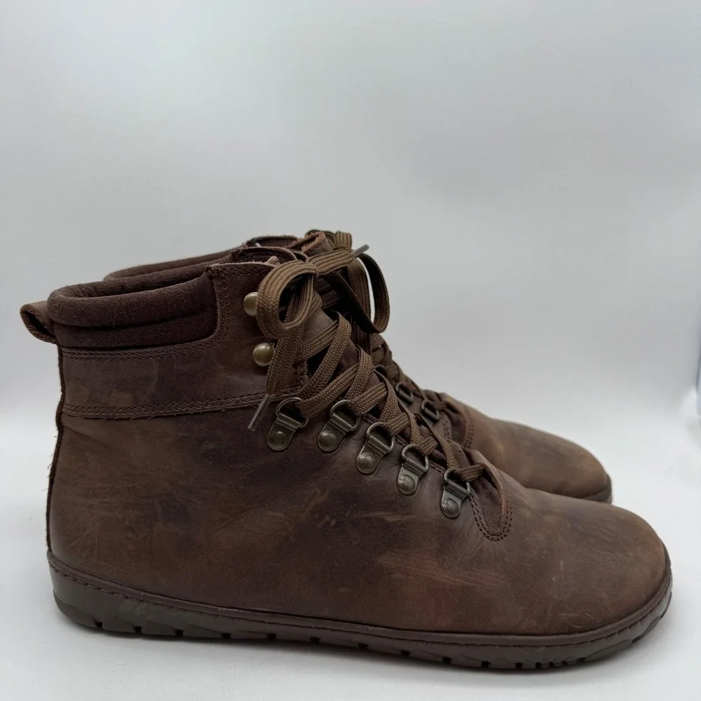 ZAQQ EXPEQ Brown Waterproof Barefoot‎ Hiking Boots Mens 41 Leather Zero Drop